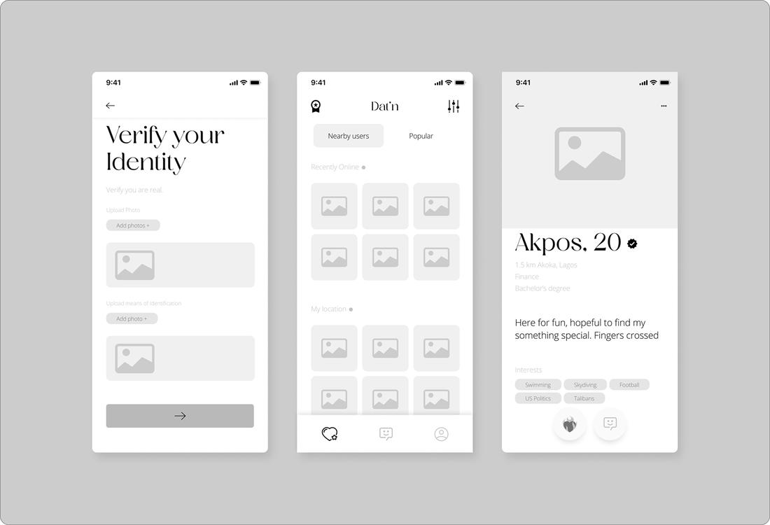 Digital wireframes — flow 2