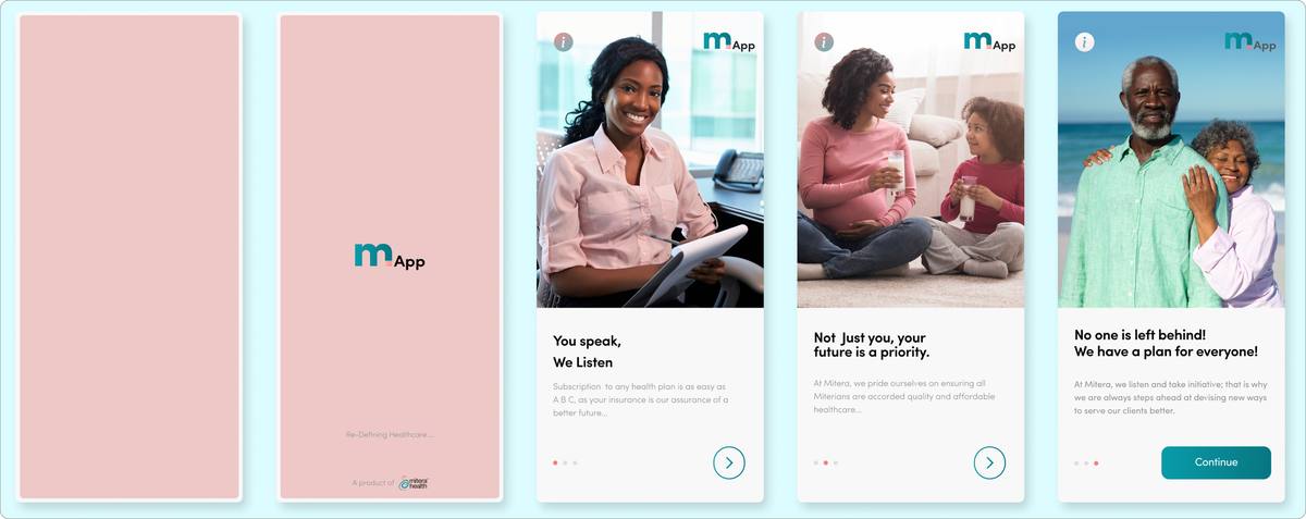 Splash screen and onboarding mockups