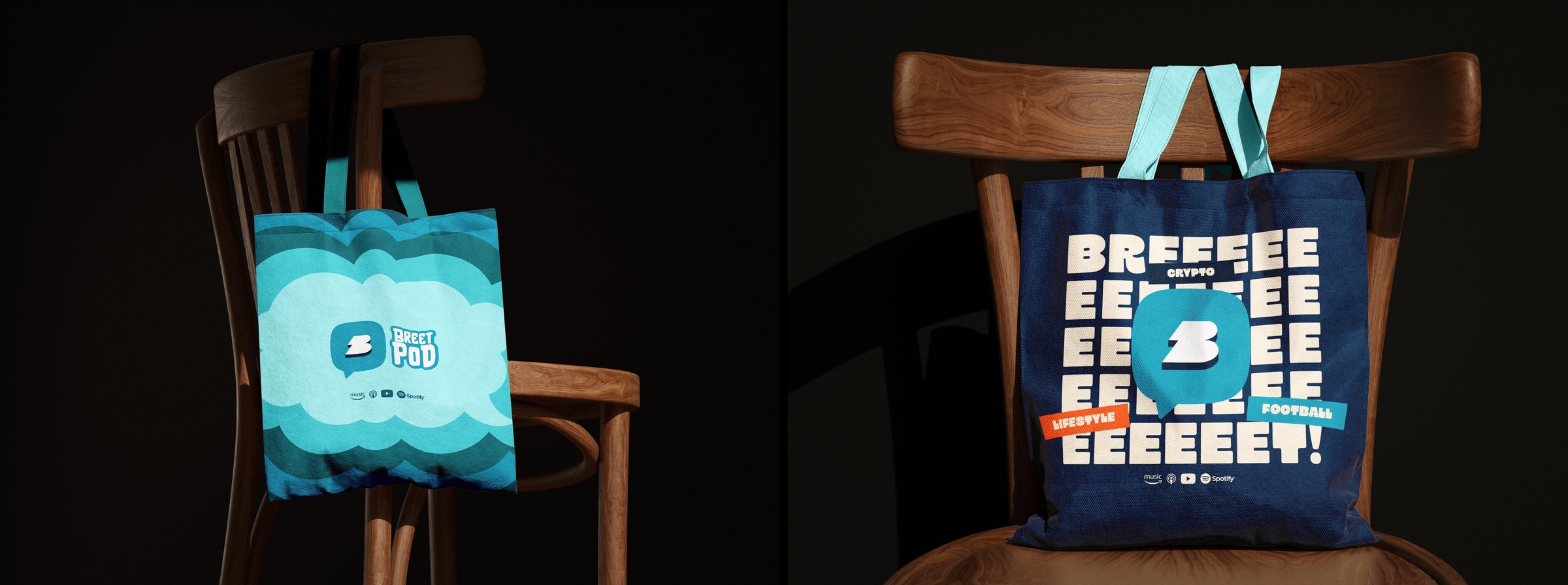 Breet Pod tote bags