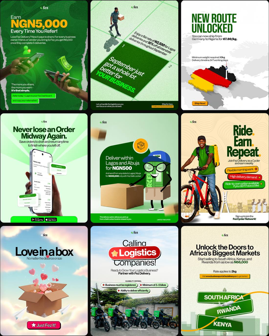 Social media grid — full campaign suite