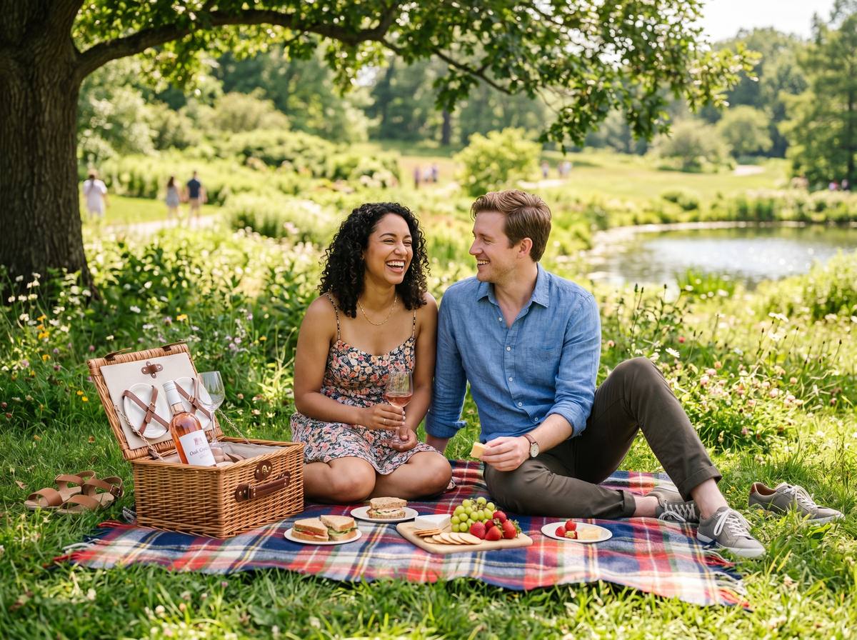 People connecting on a date